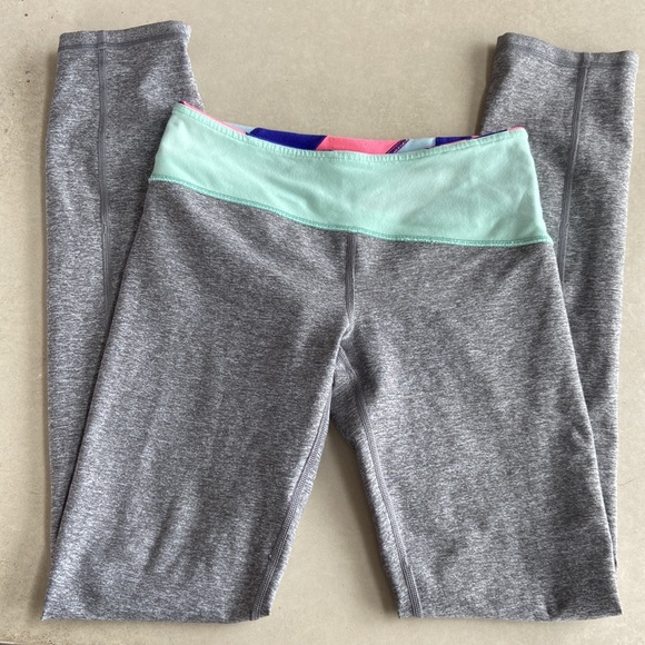 Ivivva Lululemon Heathered Slate Ambition Quilt Skinny Dedication Pants Size 14 - Picture 12 of 12